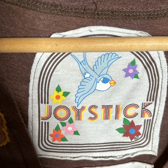 Johnny Was Brown Long Sleeve Tee with Floral Embroidery - Picture 2 of 11